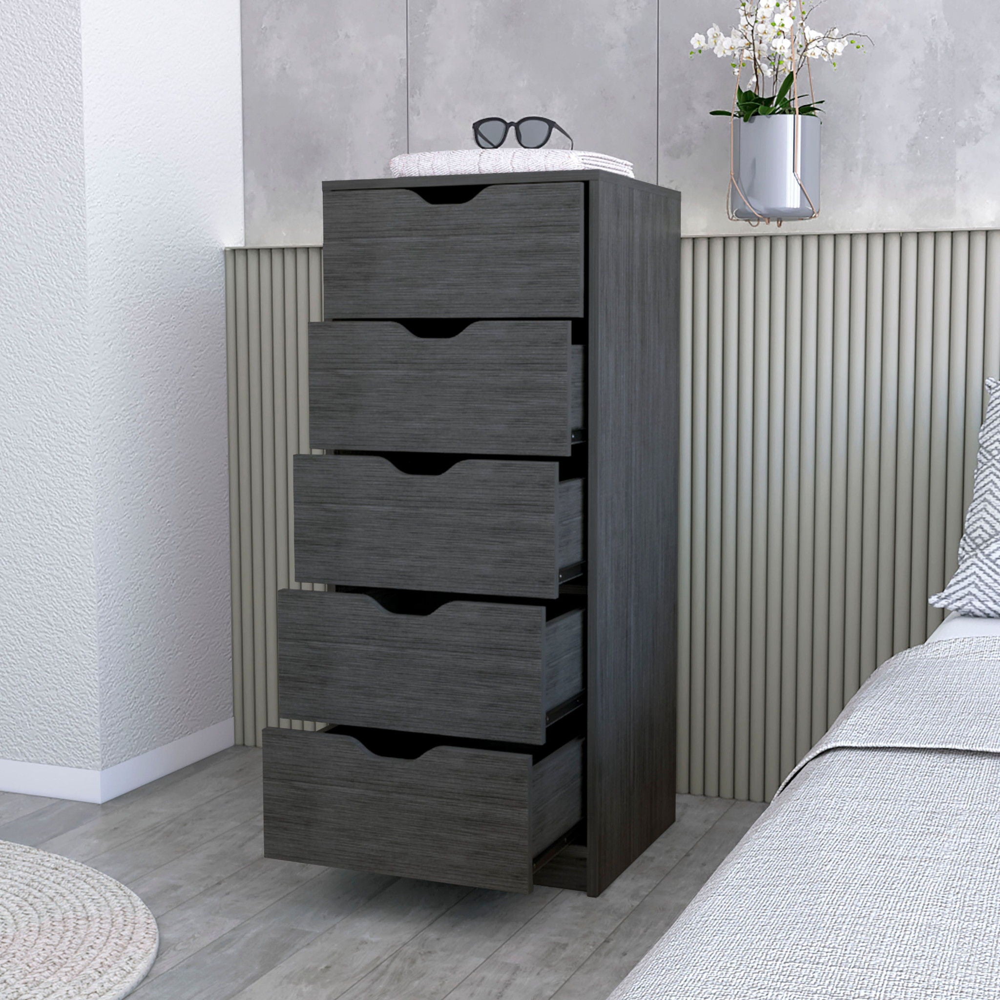 Five Drawer Standard Chest - Gray