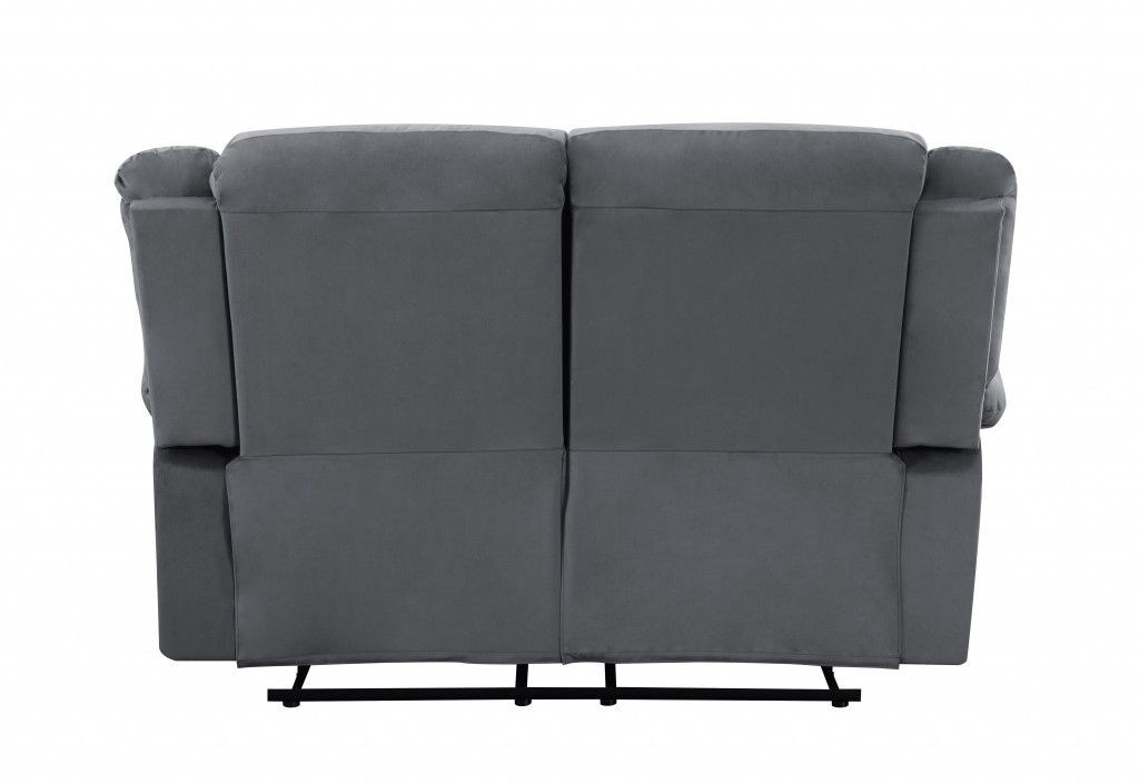 Contemporary Fabric Loveseat - Gray