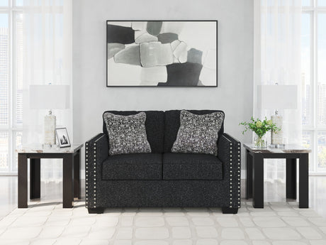 Jasmine Peaks - Loveseat - Coal - view 6