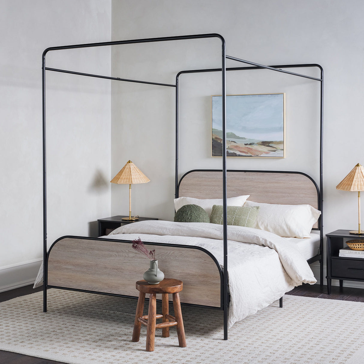 Modern Canopy Bed Frame by Walker Edison | Bel Furniture