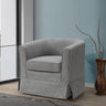 Tucker - Woven Fabric Swivel Barrel Chair by Lilola Home | Bel Furniture