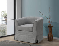Tucker - Woven Fabric Swivel Barrel Chair by Lilola Home | Bel Furniture