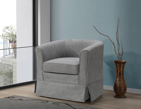 Tucker - Woven Fabric Swivel Barrel Chair by Lilola Home | Bel Furniture