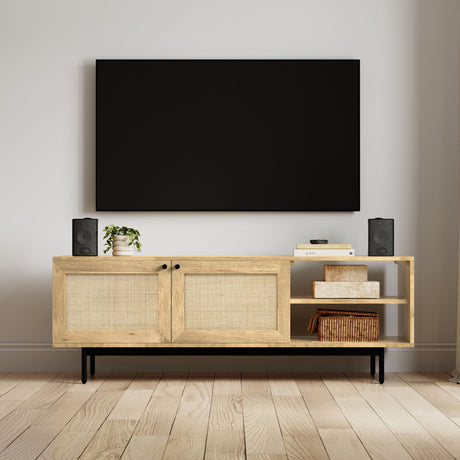 Reeves - TV Media Stand - Natural - view 6