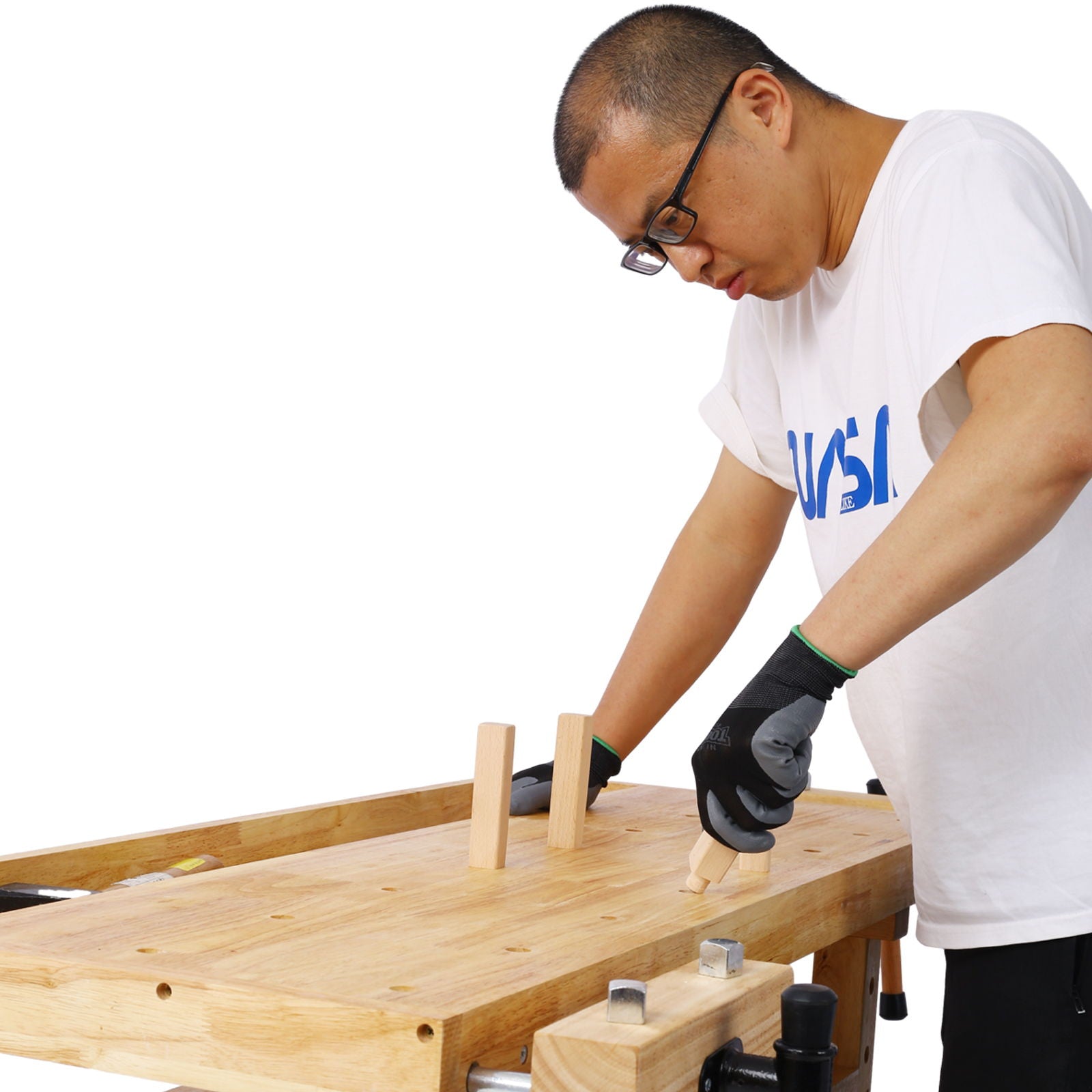 Wood Workbench For Garage Workshop And Home - Natural