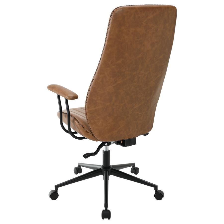 Ranger - Upholstered Adjustable Home Office Desk Chair - Brown by CoasterEveryday | Bel Furniture