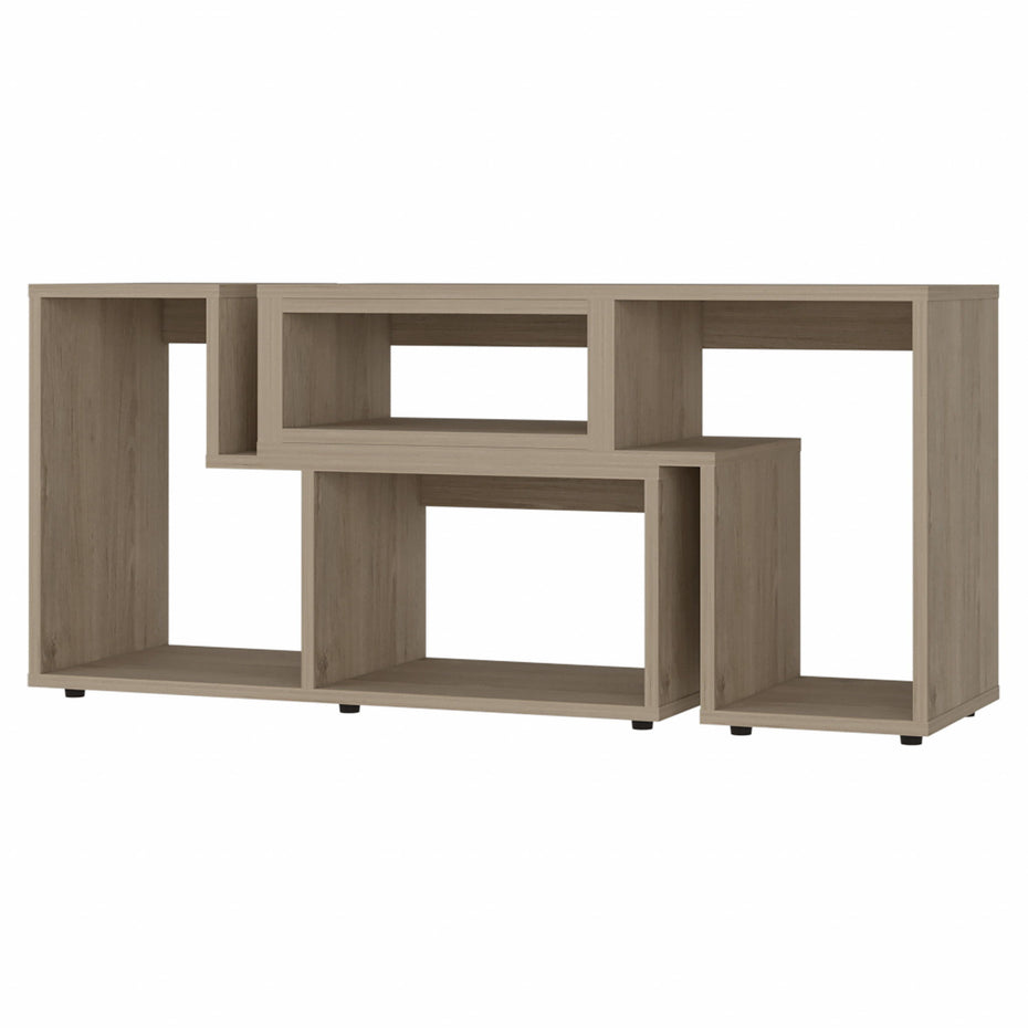 Particle Board Open Shelving TV Stand - Wood Brown