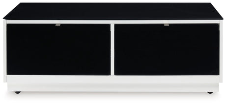 Gardoni - White / Black - Rectangular Cocktail Table by Signature Design by Ashley® | Bel Furniture