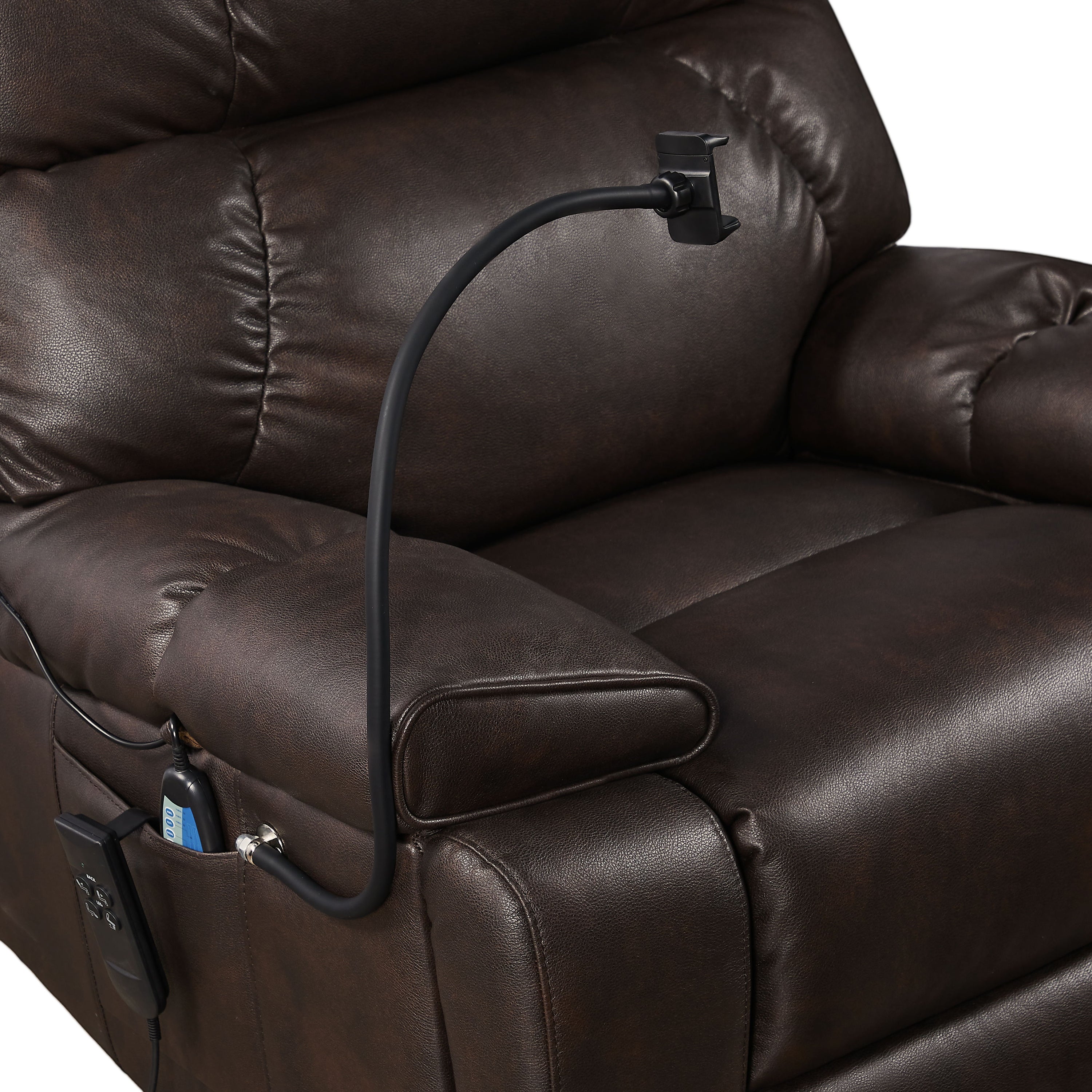 Recliner Chair With Phone Holder, Electric Power Lift Recliner Chair With 2 Motors Massage And Heat For Elderly, 3 Positions, 2 Side Pockets, Cup Holders