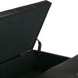 Dover - Square Coffee Table Storage Ottoman - Tanners Brown by Simpli-Home | Bel Furniture