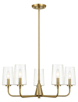 Dazzle - 5 Lights Chandelier With Clear Seeded Satin - Antique Brass / Clear / Gold by Ashcroft Furniture | Bel Furniture