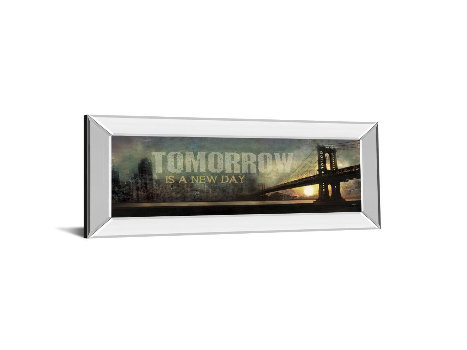 Tomorrow Is A New Day By Marla Rae - Mirrored Frame Wall Art - Dark Gray