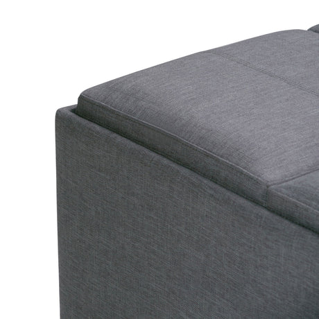 Avalon - Square Coffee Table, Storage Ottoman by Simpli-Home | Bel Furniture