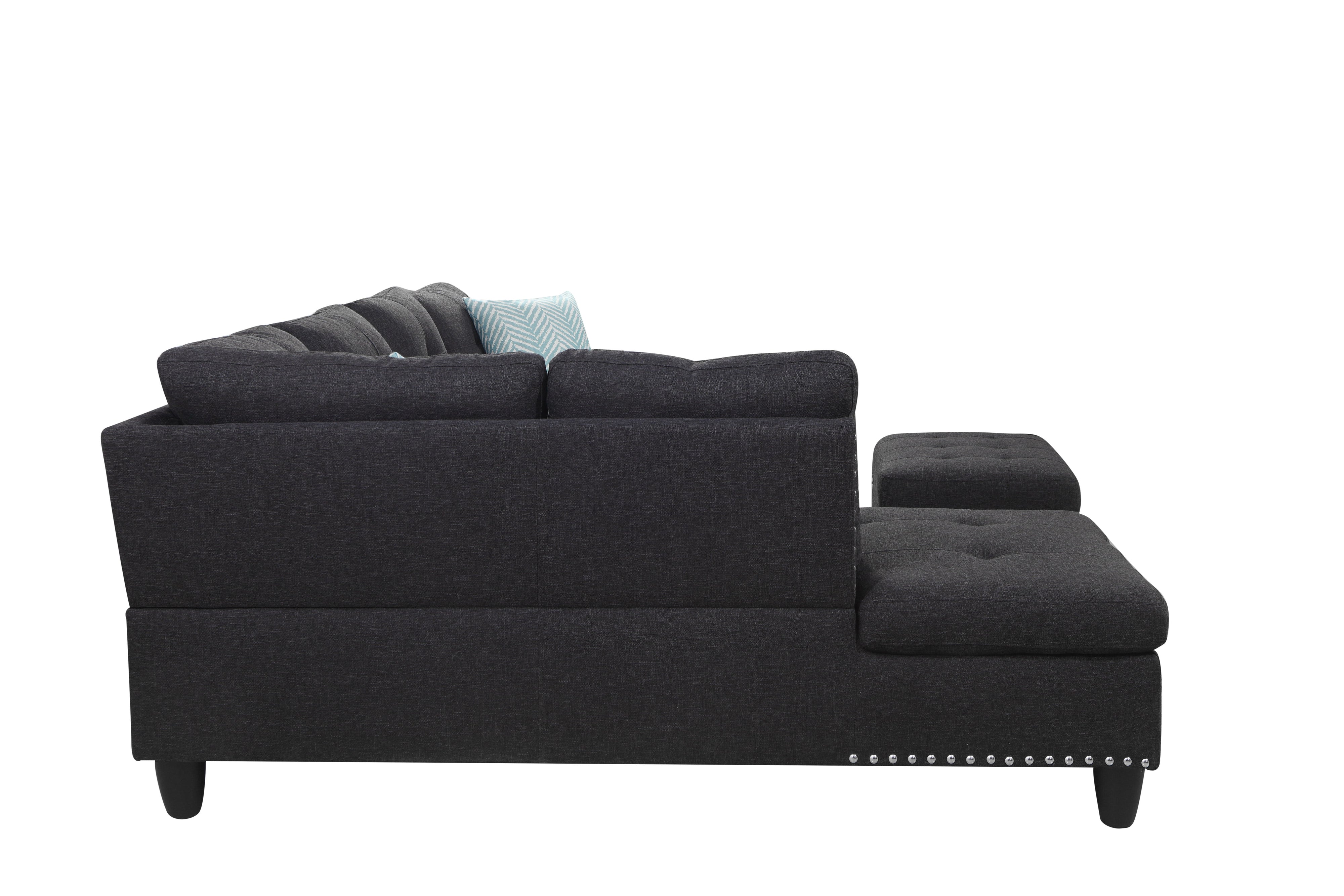 Alger - 98" Wide Left Hand Facing Sofa & Chaise With Ottoman