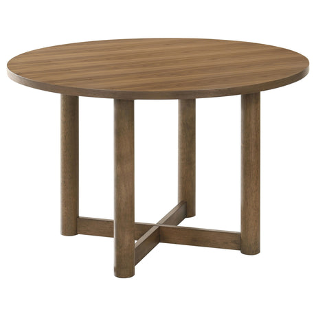Crestmore - Round Wood Dining Table - Walnut by Coaster Fine Furniture | Bel Furniture
