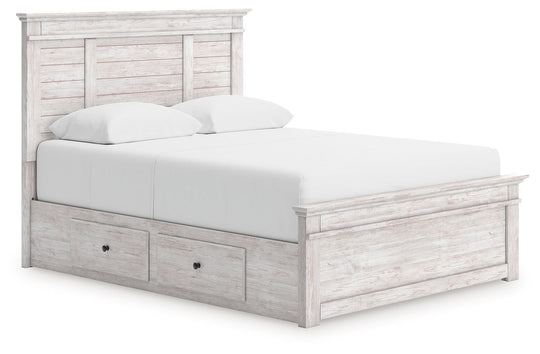 Makidern - Panel Storage Bed With Under Bed Storage Unit