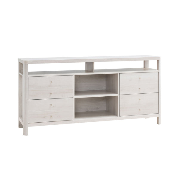 Manufactured Wood Cabinet Enclosed Storage TV Stand - White Oak