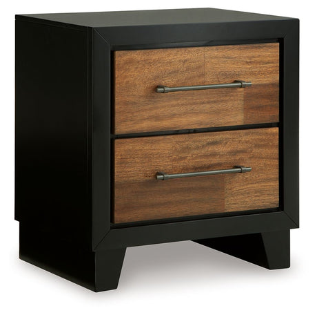 Kraeburn - Brown / Black - Two Drawer Night Stand by Benchcraft® | Bel Furniture