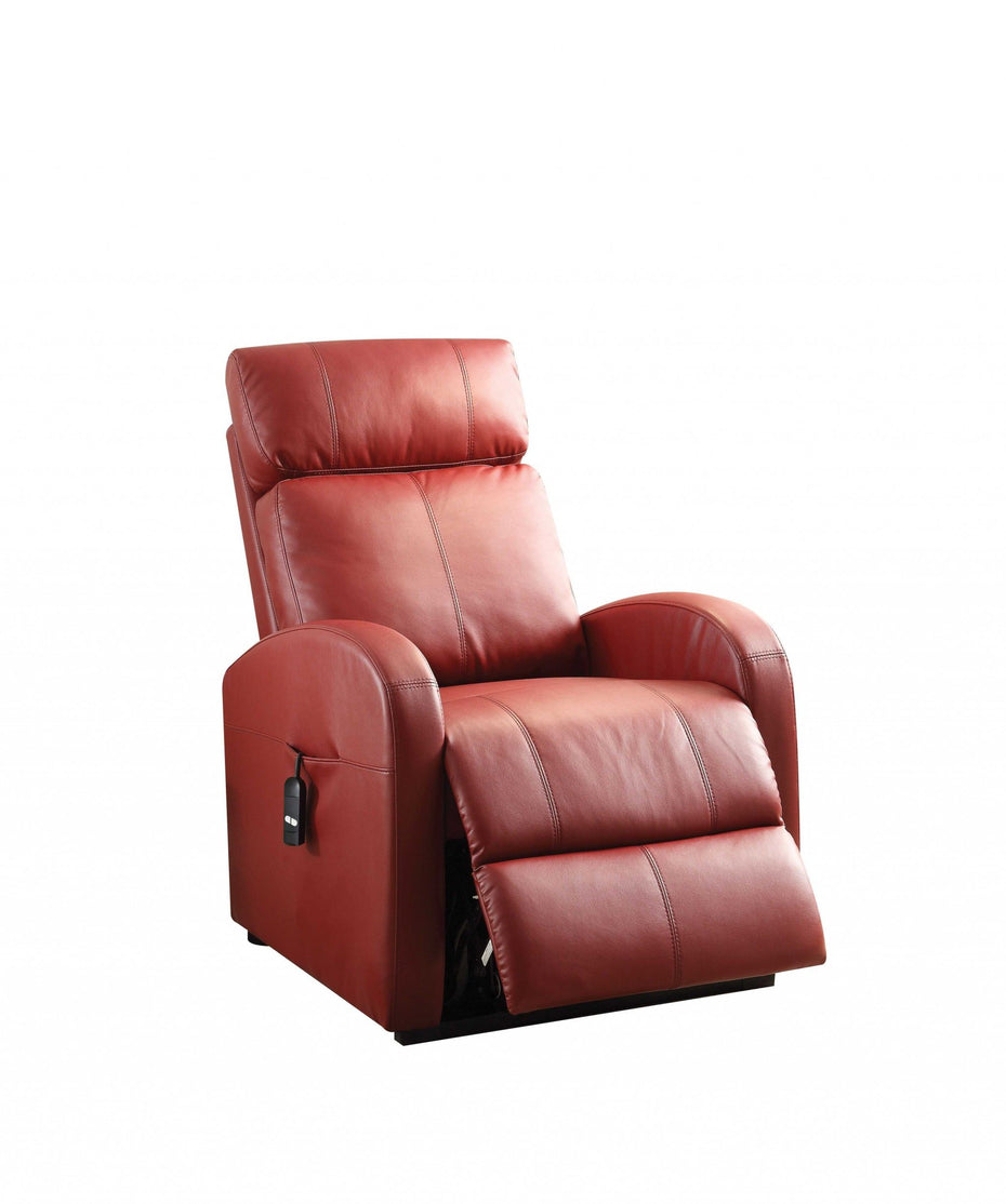 Faux Leather Power Motion Lift Recliner In - Red