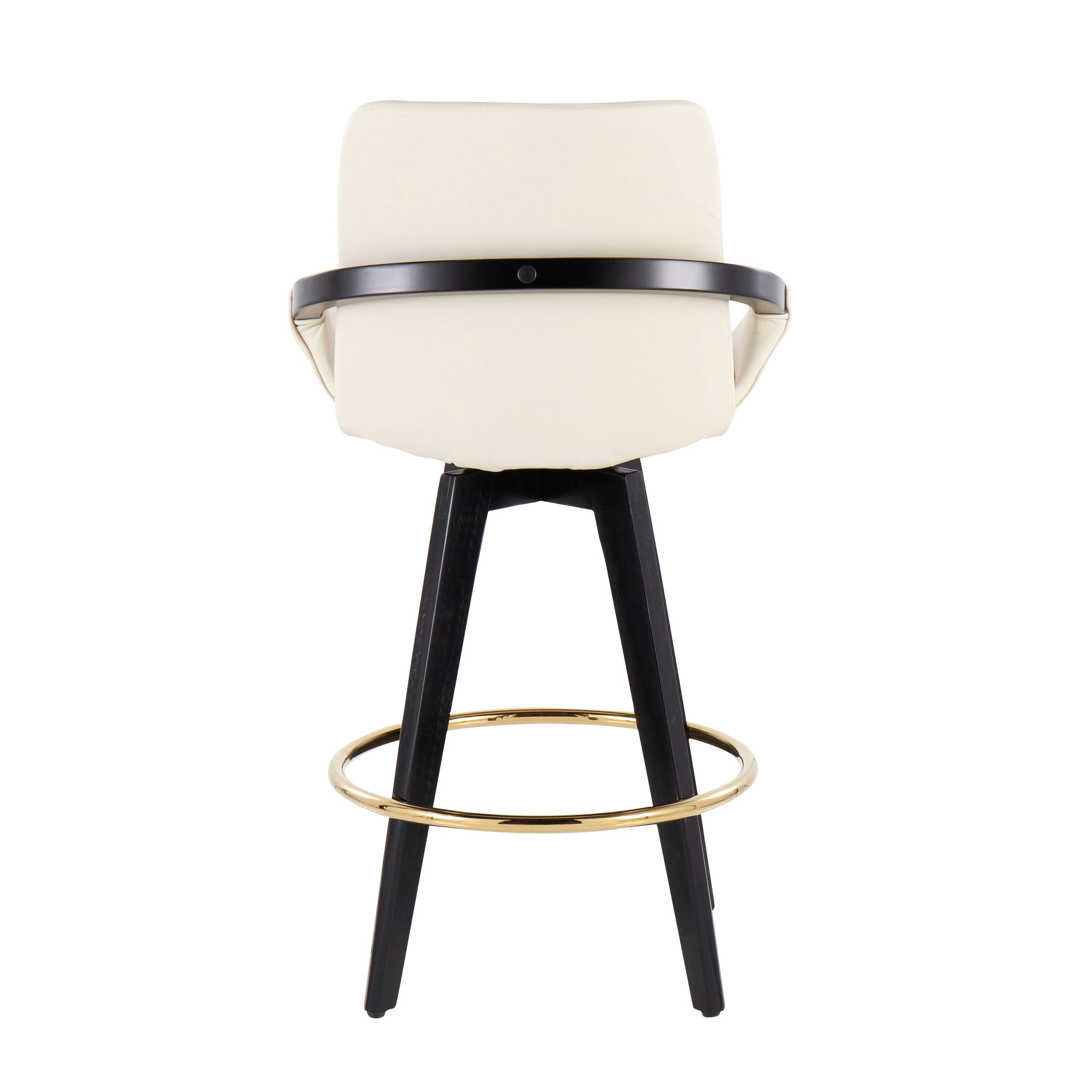 Cosmo - Contemporary Fixed Height Counter Stool With Swivel With Round Footrest (Set of 2)