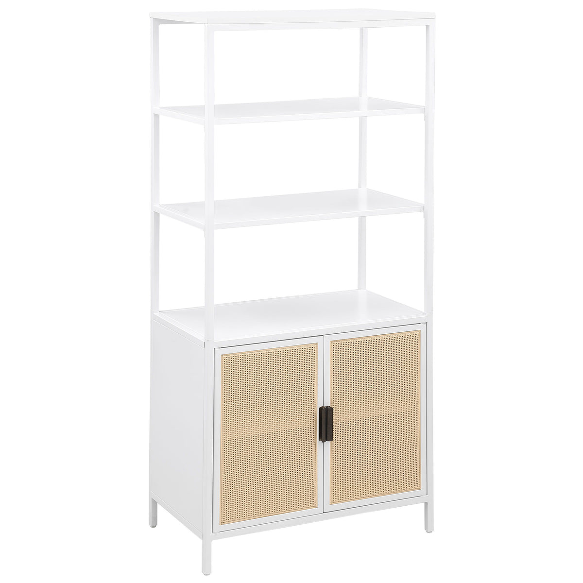 Amherst - 3-Shelf Radio Weave Cane Metal Accent Cabinet White by Coaster Fine Furniture | Bel Furniture