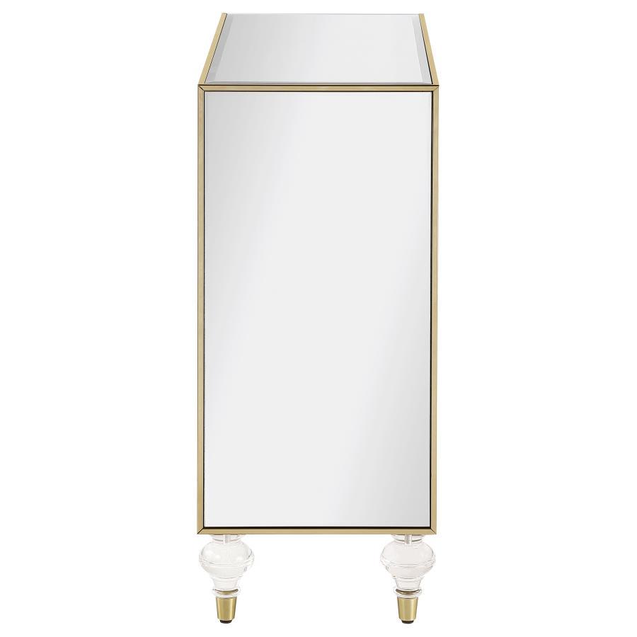 Lupin - 2-Door Mirrored Storage Accent Cabinet - Champagne