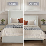 Carmen - Full Size Upholstered Wingback Bed - Ivory