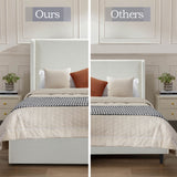 Carmen - California King Size Upholstered Wingback Bed - Ivory