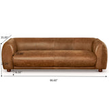 Marlon - Luxury Italian Leather Sofa - Brown / Rustic