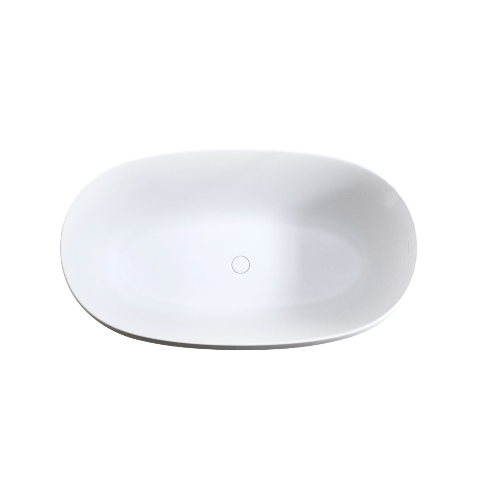 Independent Solid Surface Resin Stone Bathtub, A Modern Designed Independent Bathtub With Pop-Up Drainage And Overflow Pipes, Suitable For Small Households - Matte White