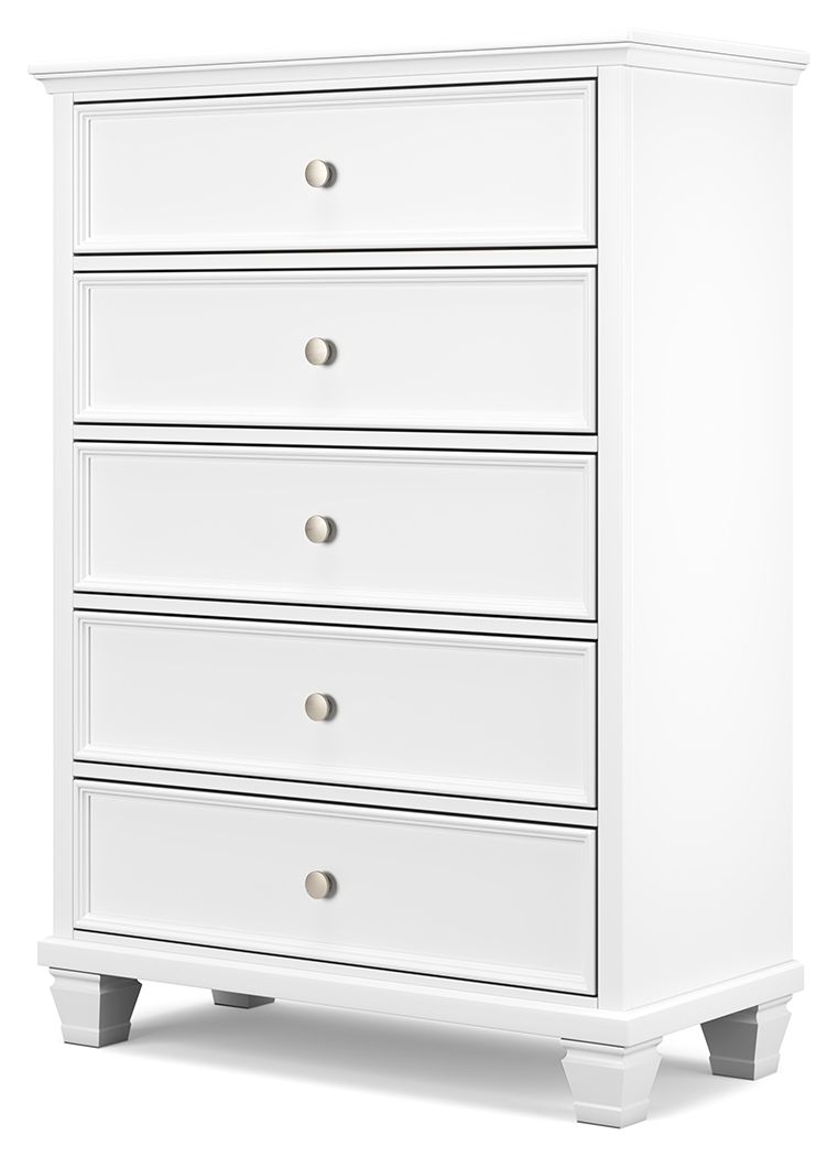 Fortman - White - Five Drawer Chest by Signature Design by Ashley® | Bel Furniture