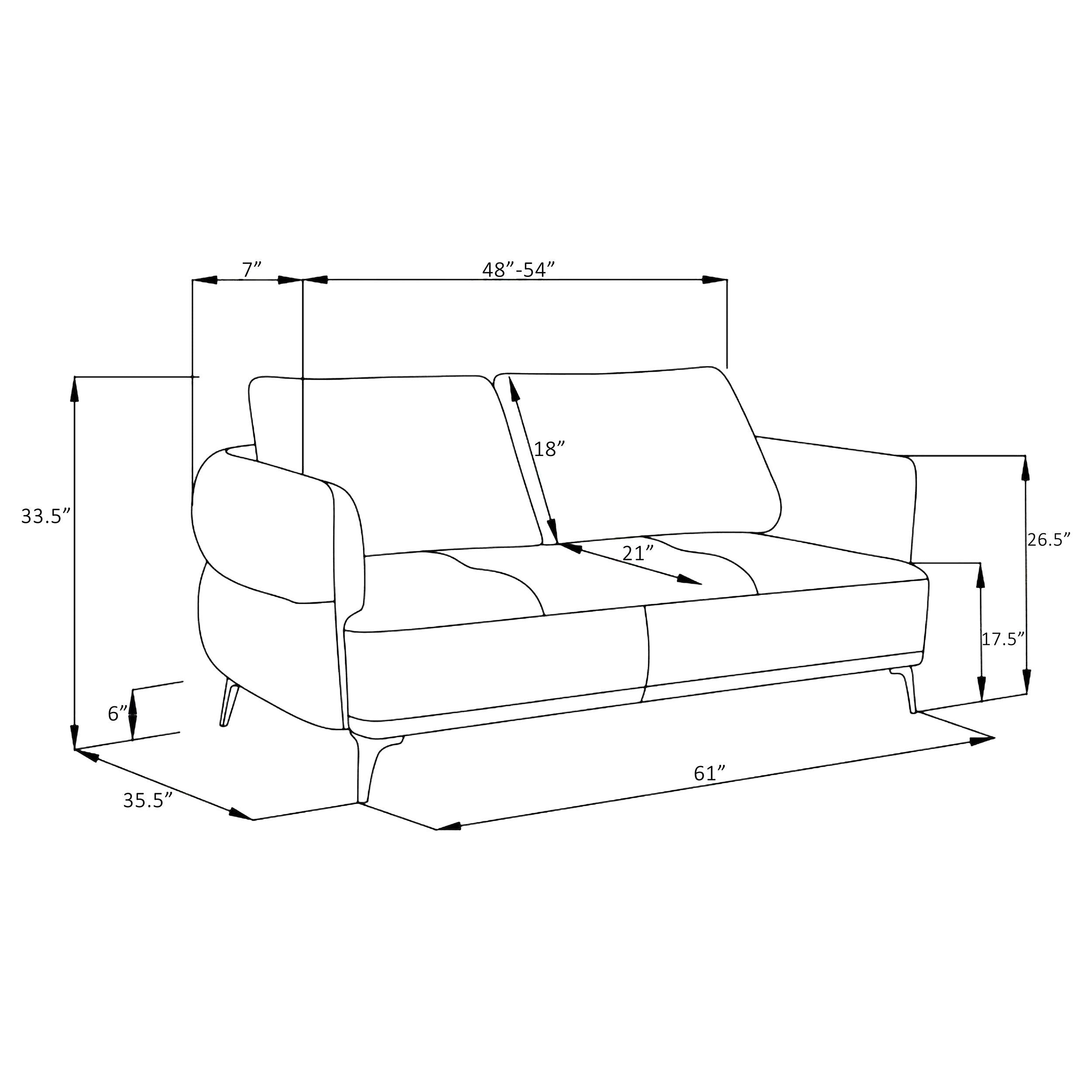 Lively - Chenille Upholstered Modern Track Arm Loveseat - Blue