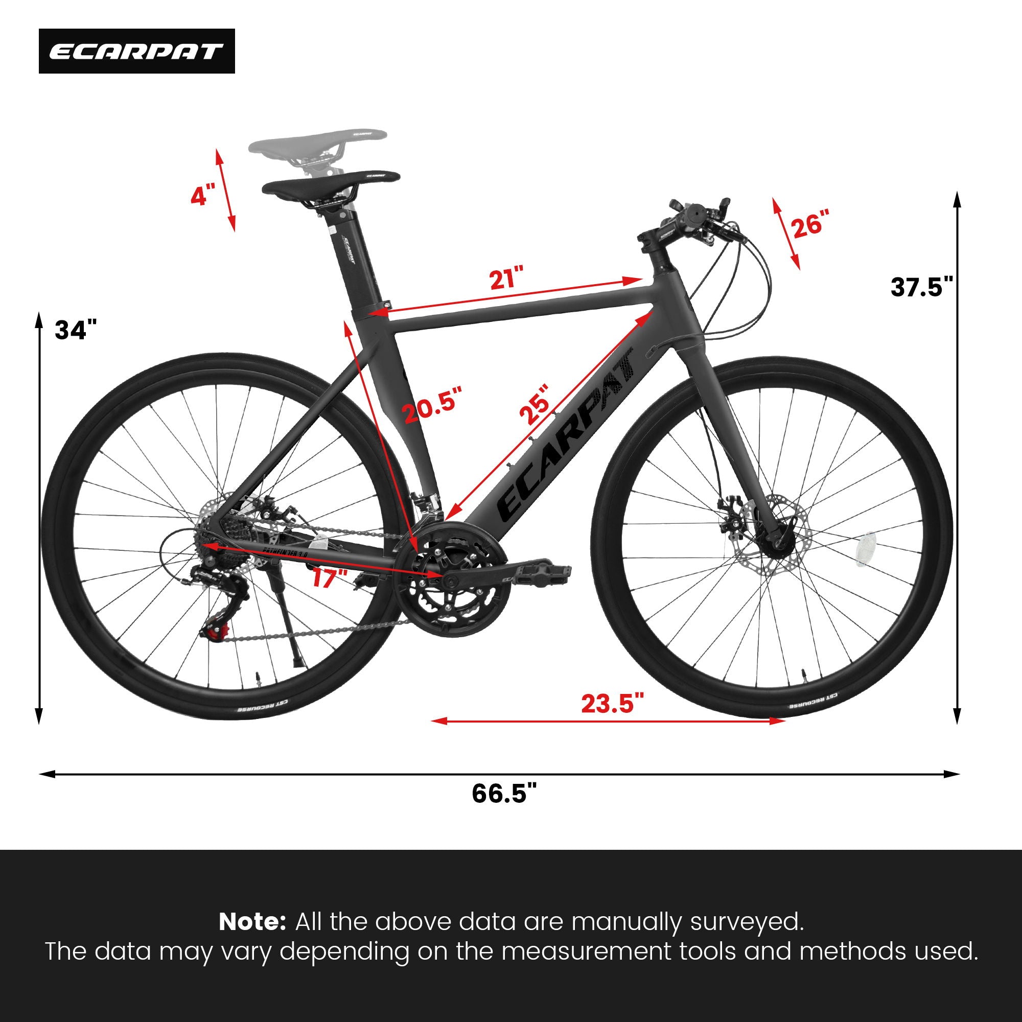 A28314 700C Ecarpat Road Bike, 14-Speed Shimano Disc Brakes, Light Weight Aluminum Frame, Racing Bike City Commuting Road Bicycle For Men Women