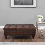 Alton Bay - Leather Ottoman - Brown by Hydeline Furniture | Bel Furniture