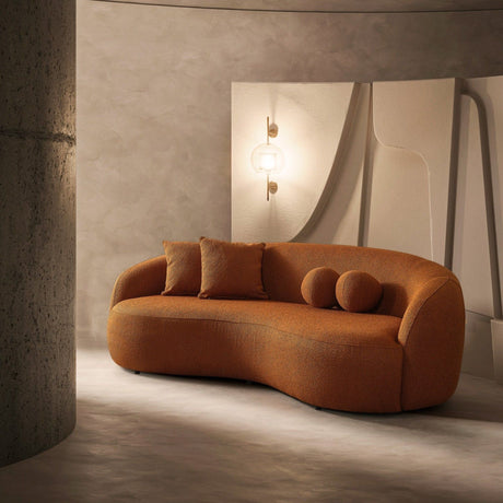 Drake - Japandi Style Curvy Boucle Sofa - view 17