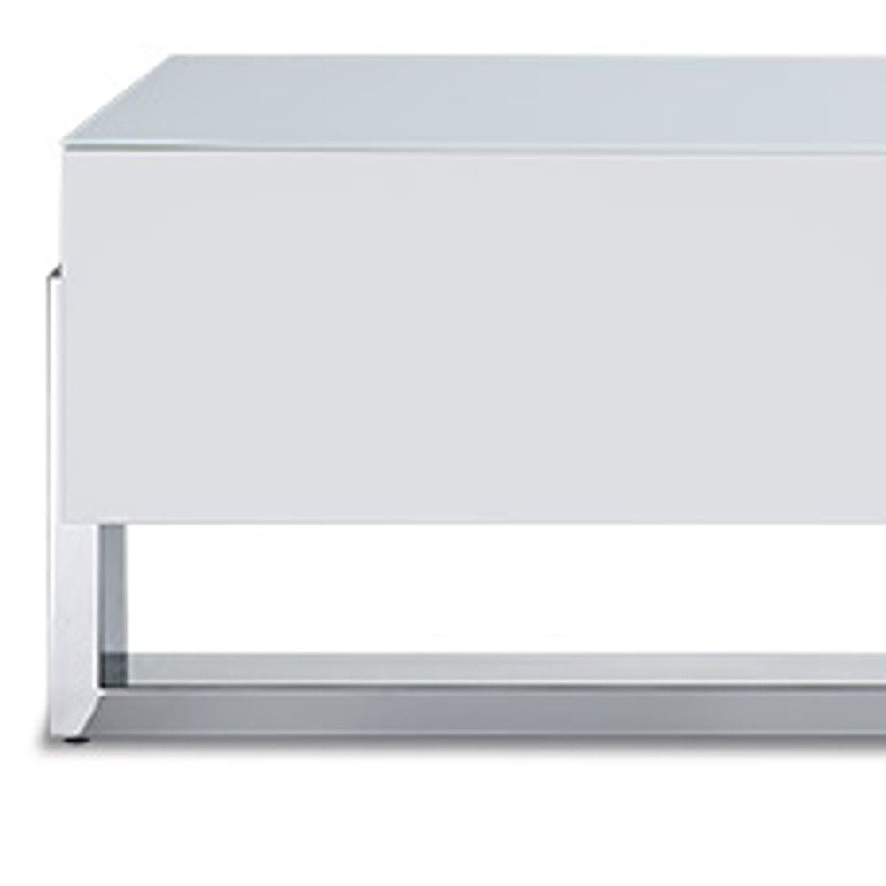 Stainless Steel TV Unit - White