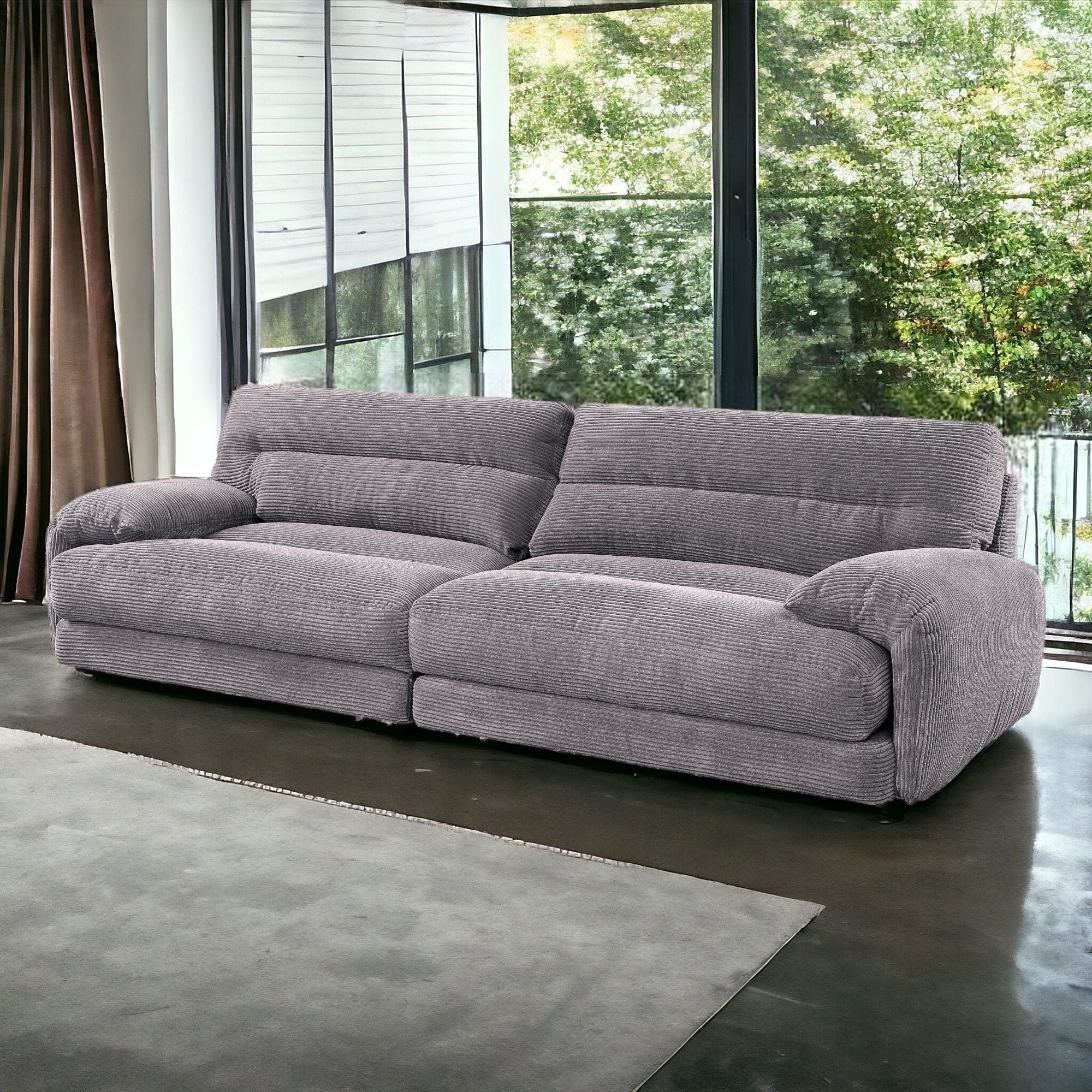 Cadenza - Corduroy Loveseat - Gray