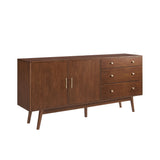 Mid-Century Modern Minimalist 2 Door Sideboard Dark Brown by Walker Edison | Bel Furniture