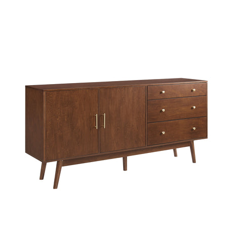 Mid-Century Modern Minimalist 2 Door Sideboard Dark Brown by Walker Edison | Bel Furniture