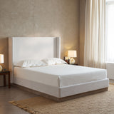 Hosford - Minimalist Canvas Upholstered Wingback Bed