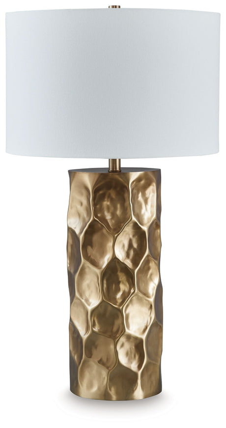 Marshawn - Gold Finish - Metal Table Lamp by Signature Design by Ashley® | Bel Furniture