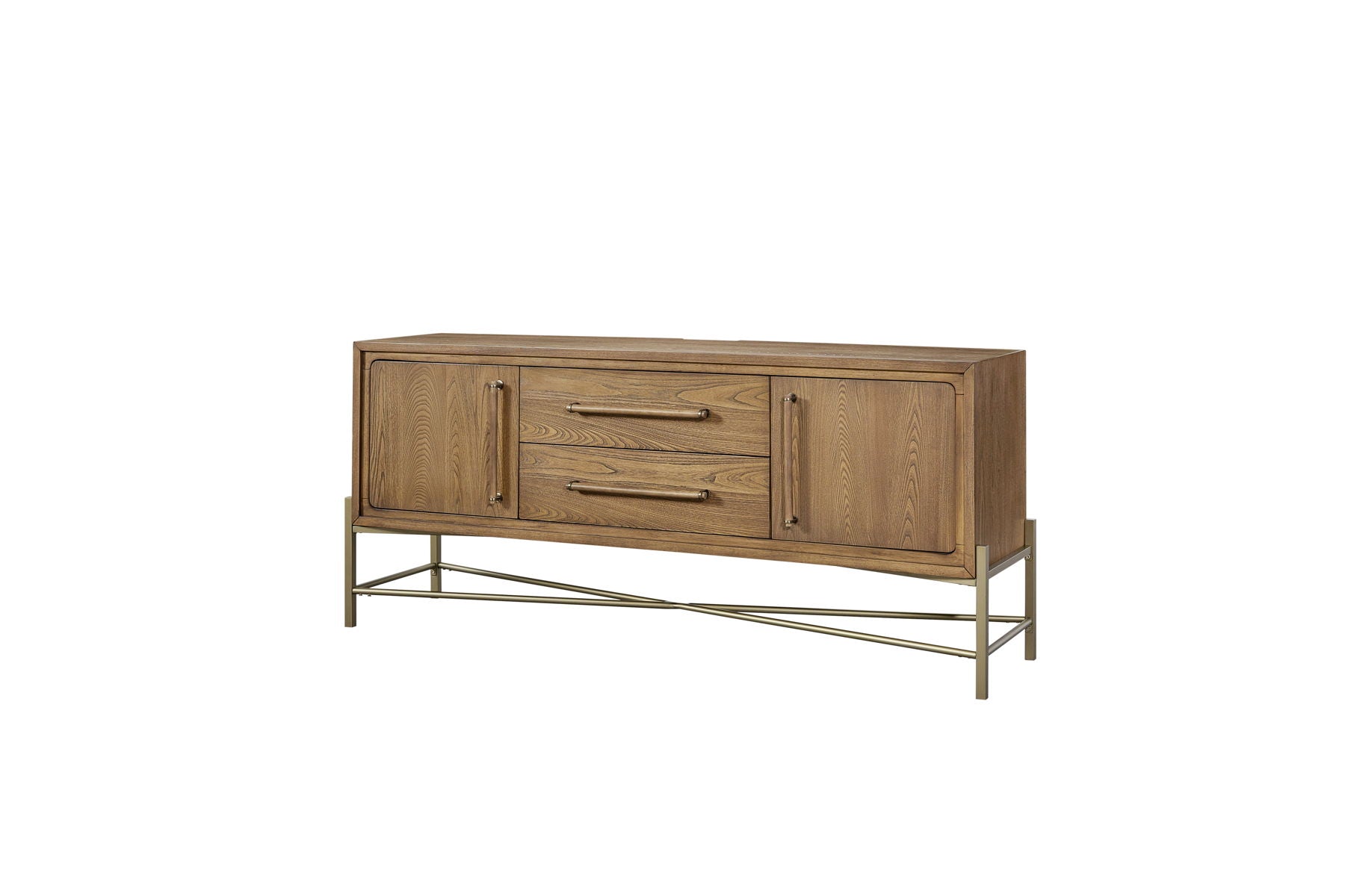 Metal Base Sideboard - Light Brown