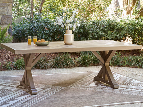 Laguna Heights - Rectangular Dining Table With Umbrella Option - Beige - view 3