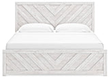 Cayboni - King Panel Bed - Whitewash