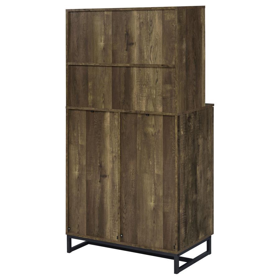 Mendoza - 2 Door Home Bar Cabinet Wine Storage - Rustic Oak