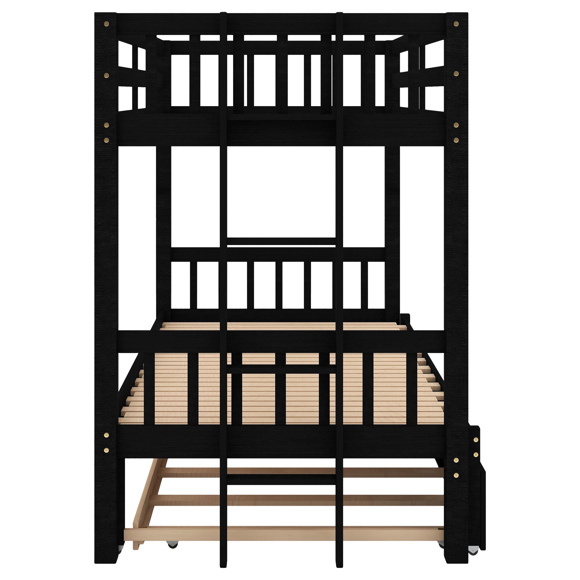 Twin Over Pull-Out Bunk Bed With Trundle