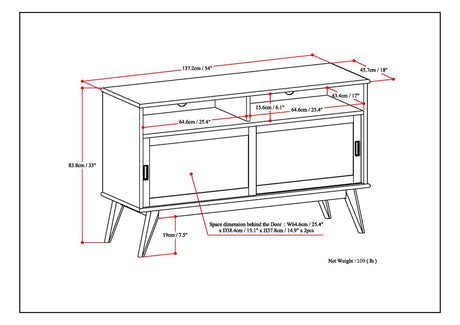 Draper - Handcrafted Mid Century Low TV Media Stand - view 44