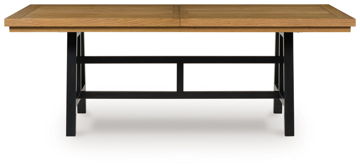 Galliden - Rectangular Dining Room Extension Table - Black / Brown