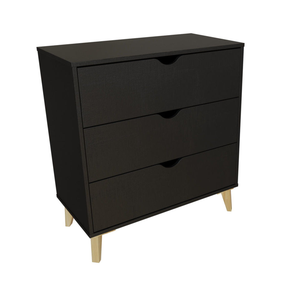 3 Drawer Dresser - Black