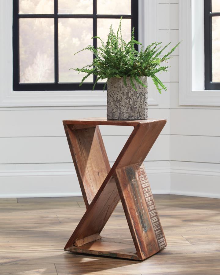 Lily - Solid Reclaimed Wood Accent Side Table - Natural by CoasterEveryday | Bel Furniture